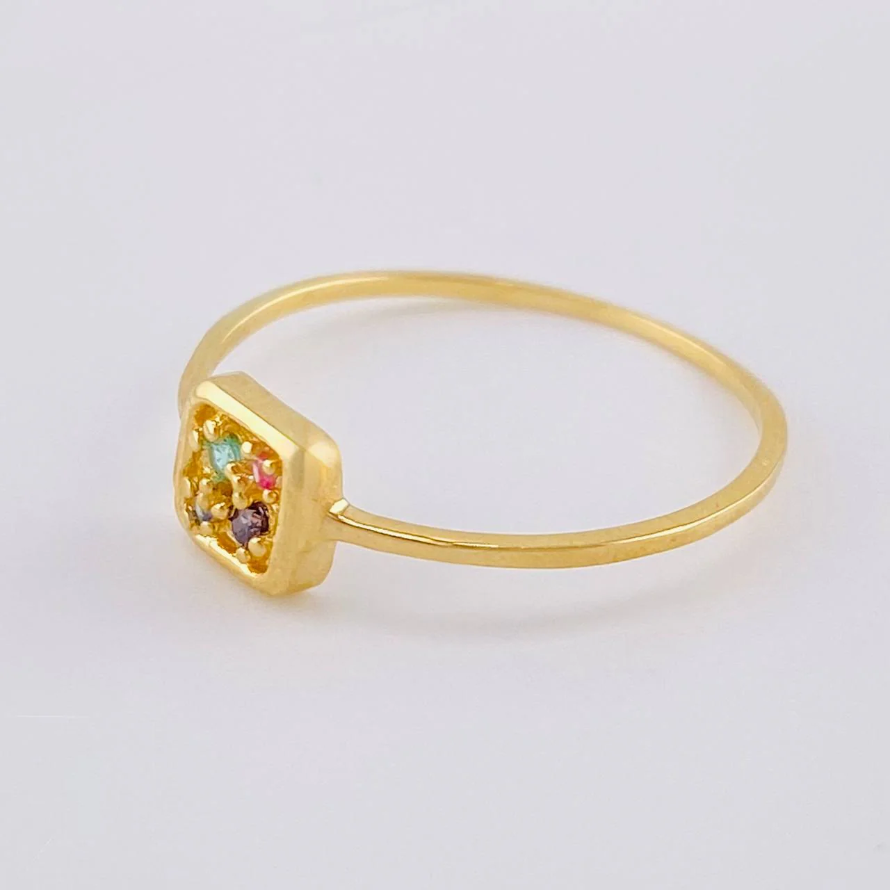 Anillo Recuadro Triqui 0.9 g / T7 Oro Amarillo 18K - Image 2