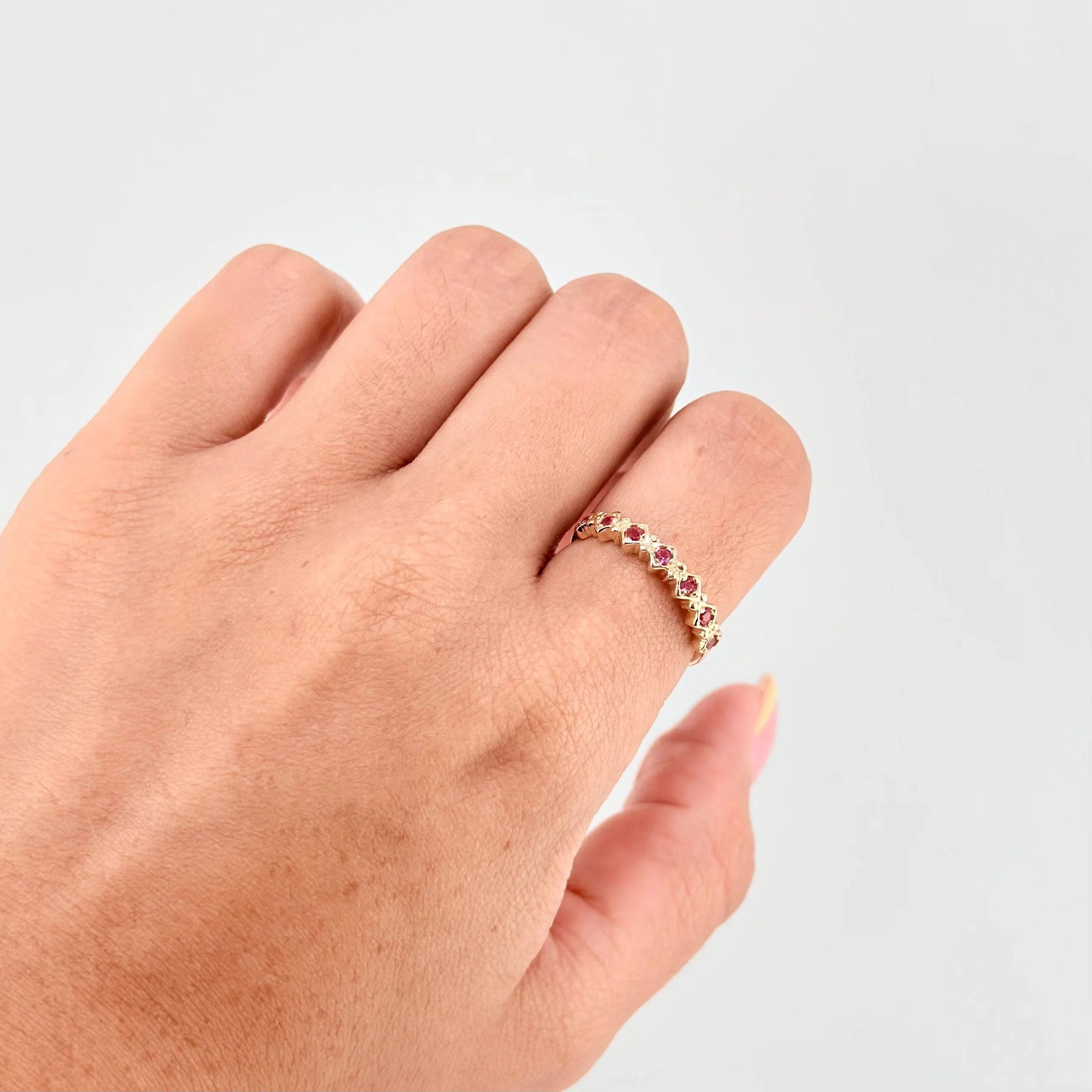 Anillo Rombo Bicircular 1.95 g / T7 3/4 Oro Amarillo 18K - Image 4