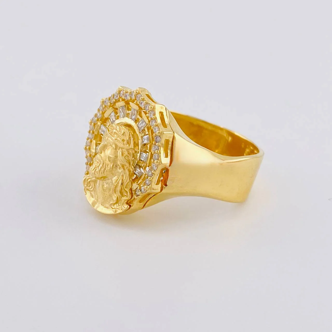 Anillo Rostro Cristo 8.05 g / T9 1/4 Oro Amarillo 18K - Image 2