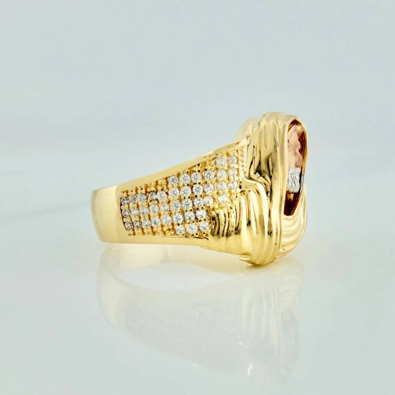 Anillo Rostro De Cristo 8.2gr / T11 1/4 / Tres Oros  18K $ - Image 2