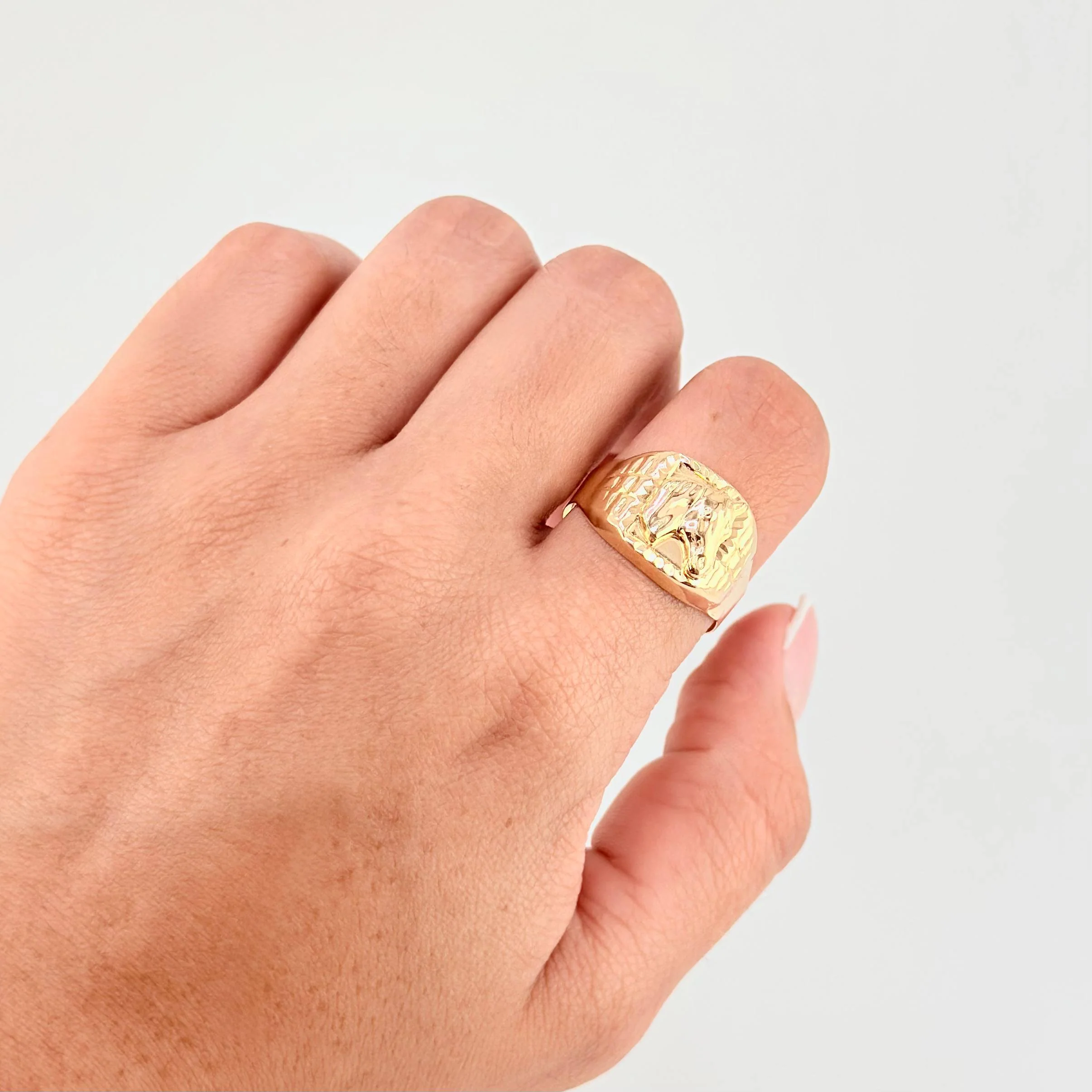 Anillo Sello Caballo Imperial 3.35 g / T11 Oro Amarillo 18K - Image 4