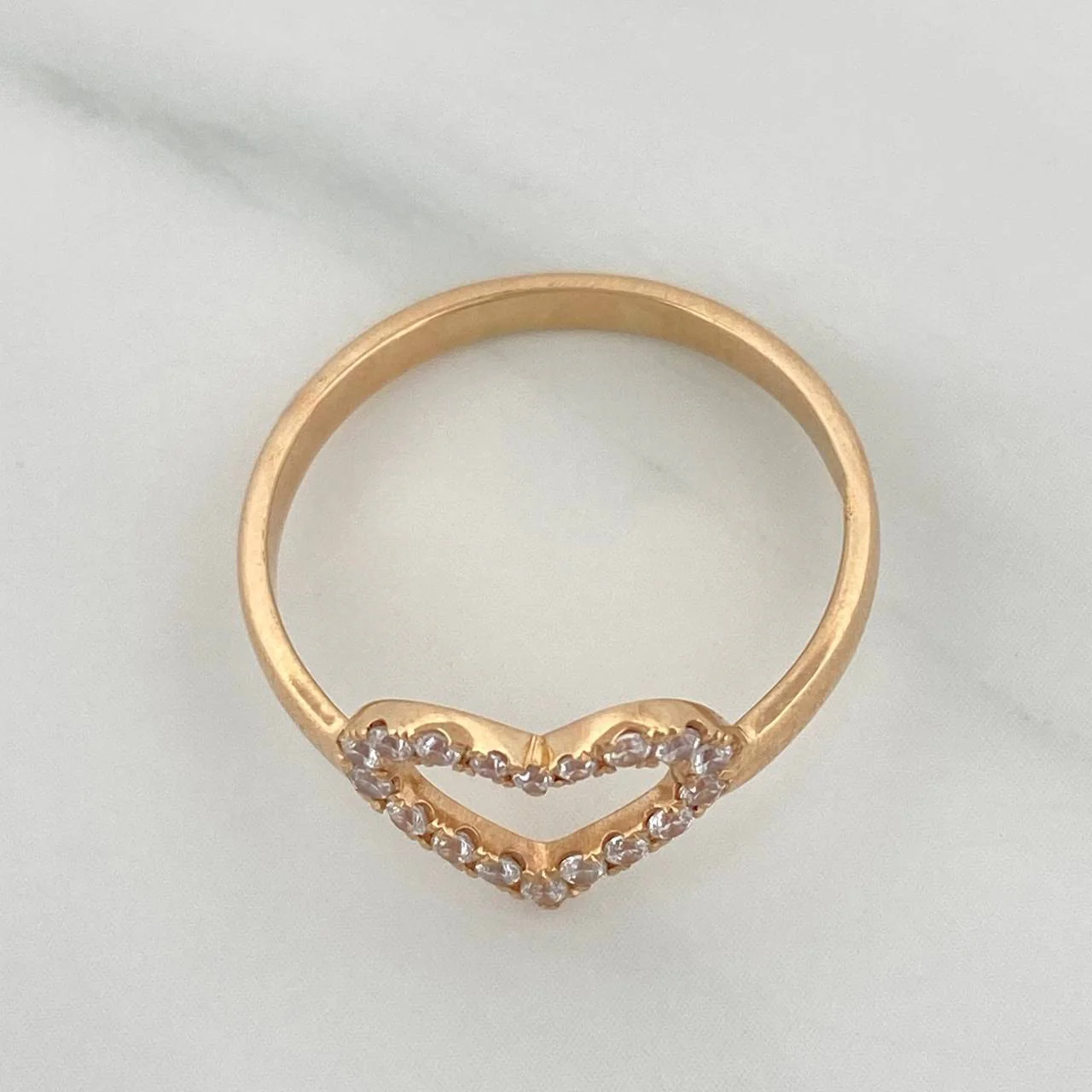 Anillo Silueta Corazon 2.45 g / T8 Oro Amarillo 18K - Image 5