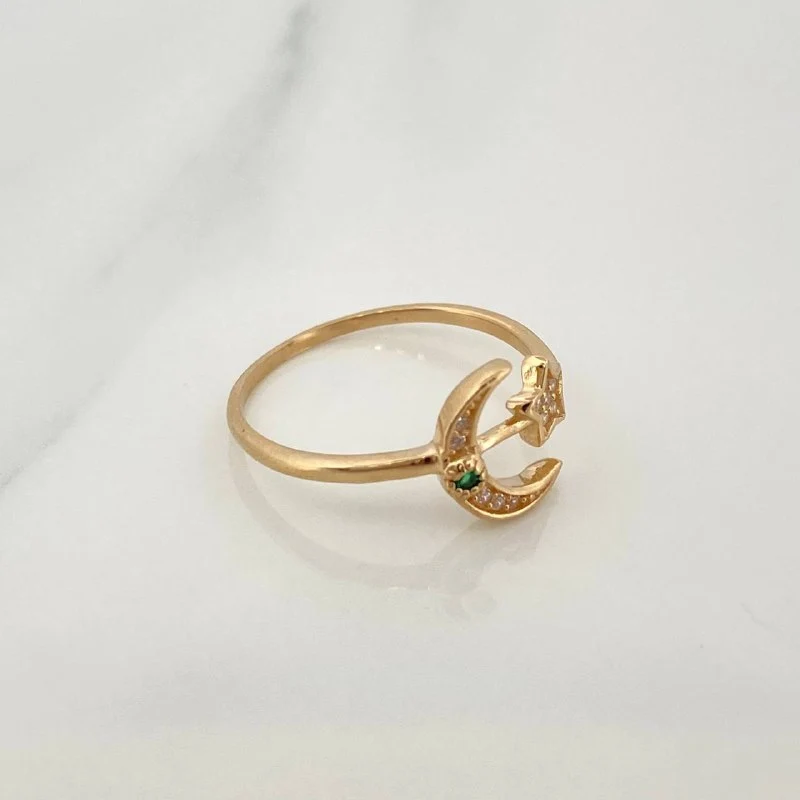 Anillo Estrella Luna 1.7gr / T7 1/4 / Oro Amarillo 18K & - Image 3