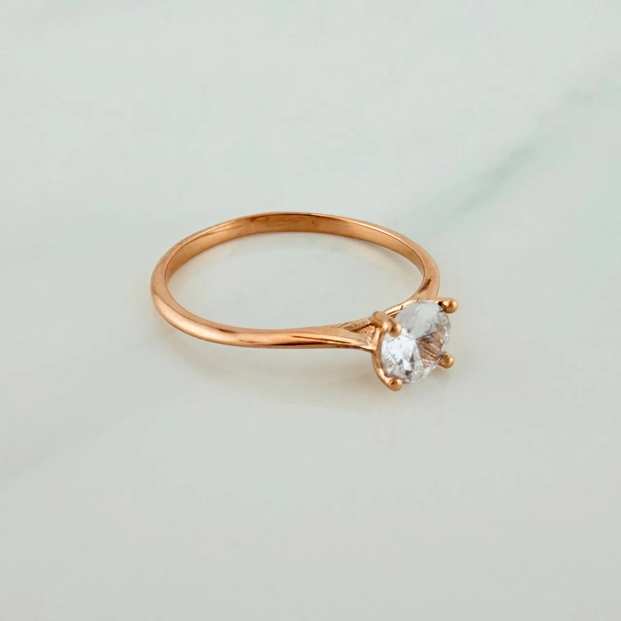 Anillo Solitario 1.3gr / T6 / Oro Rosa 18K % - Image 4