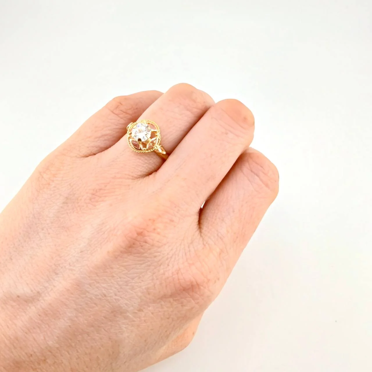 Anillo Solitario Aura Vintage 1.9 g / T7 Oro Amarillo 18K - Image 4