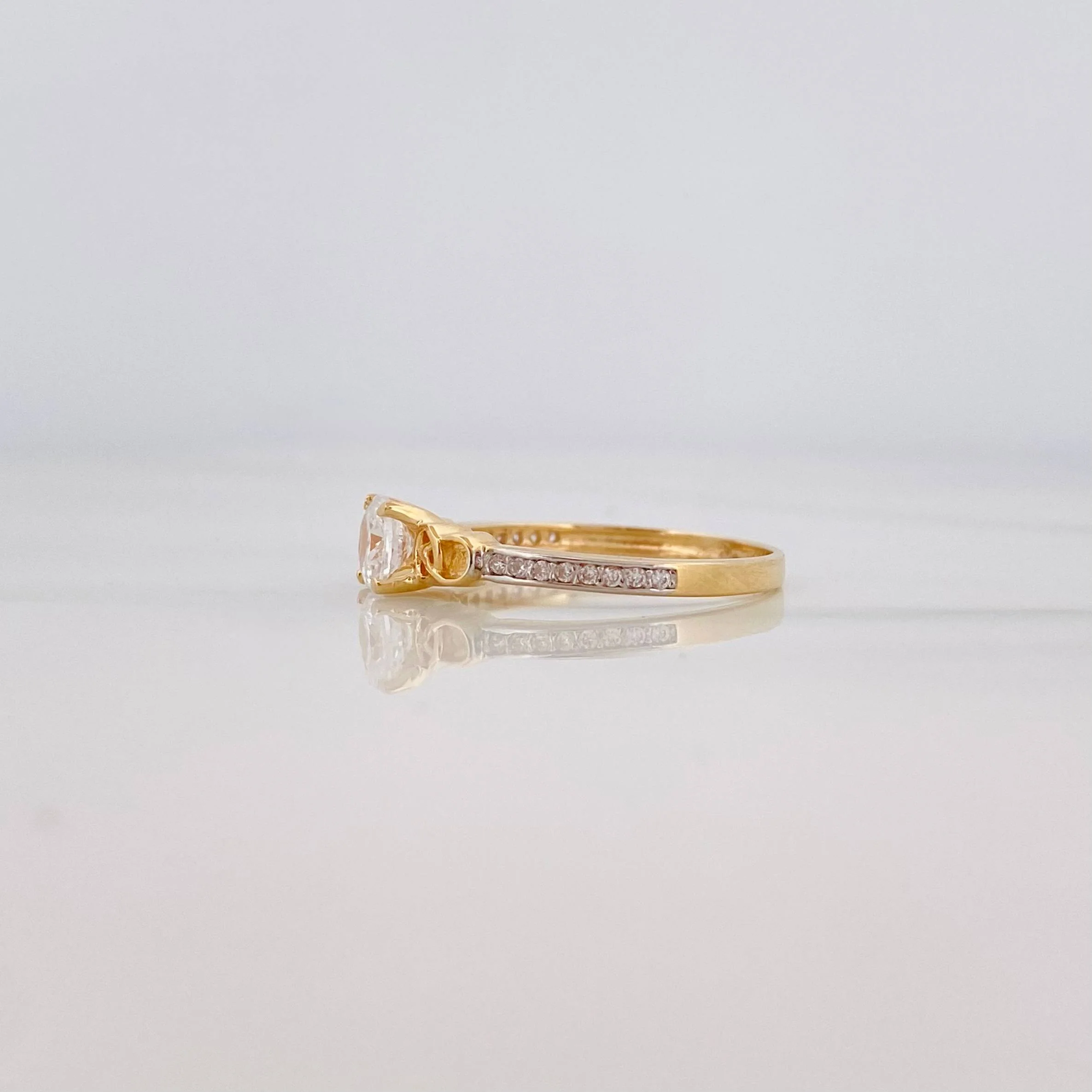 Anillo Solitario Churumbela 2.1 g / T6 1/2 Dos Oros Amarillo Blanco 18K - Image 3
