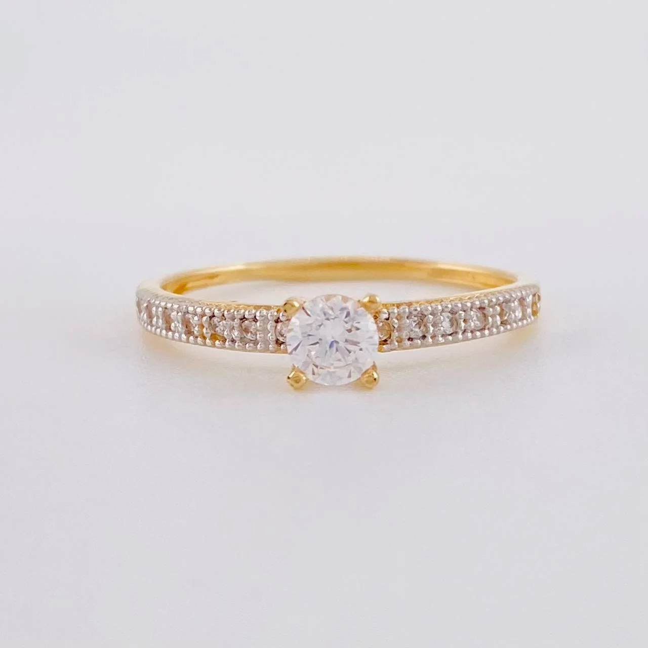 Anillo Solitario Churumbela Cuadrada 1.75g / T7 Oro Amarillo 18K