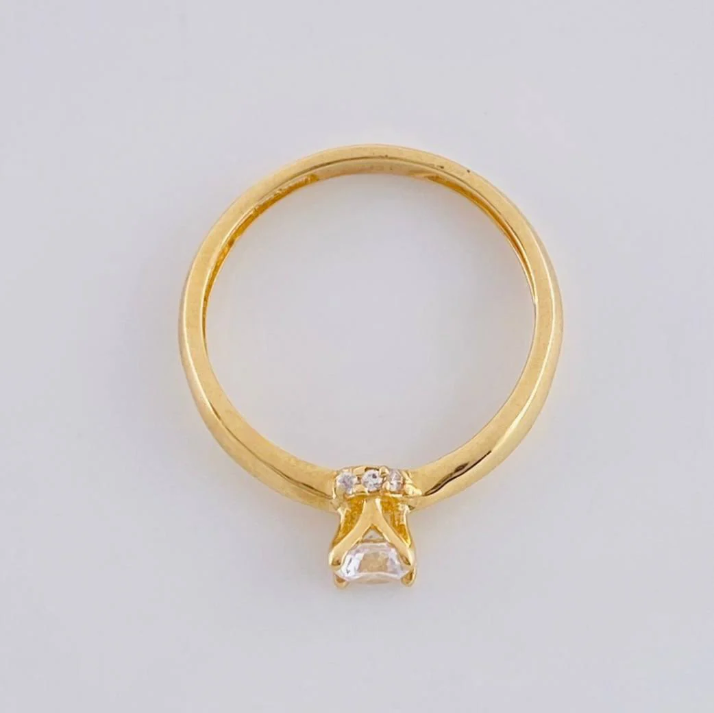 Anillo Solitario Cuatro Hojas 1.85 g / T6 1/2 Oro Amarillo 18K - Image 3