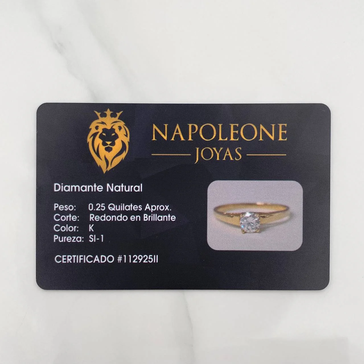 Anillo Solitario Diamantes 25Pts 1.35 g / T6 Oro Amarillo 18K - Image 5