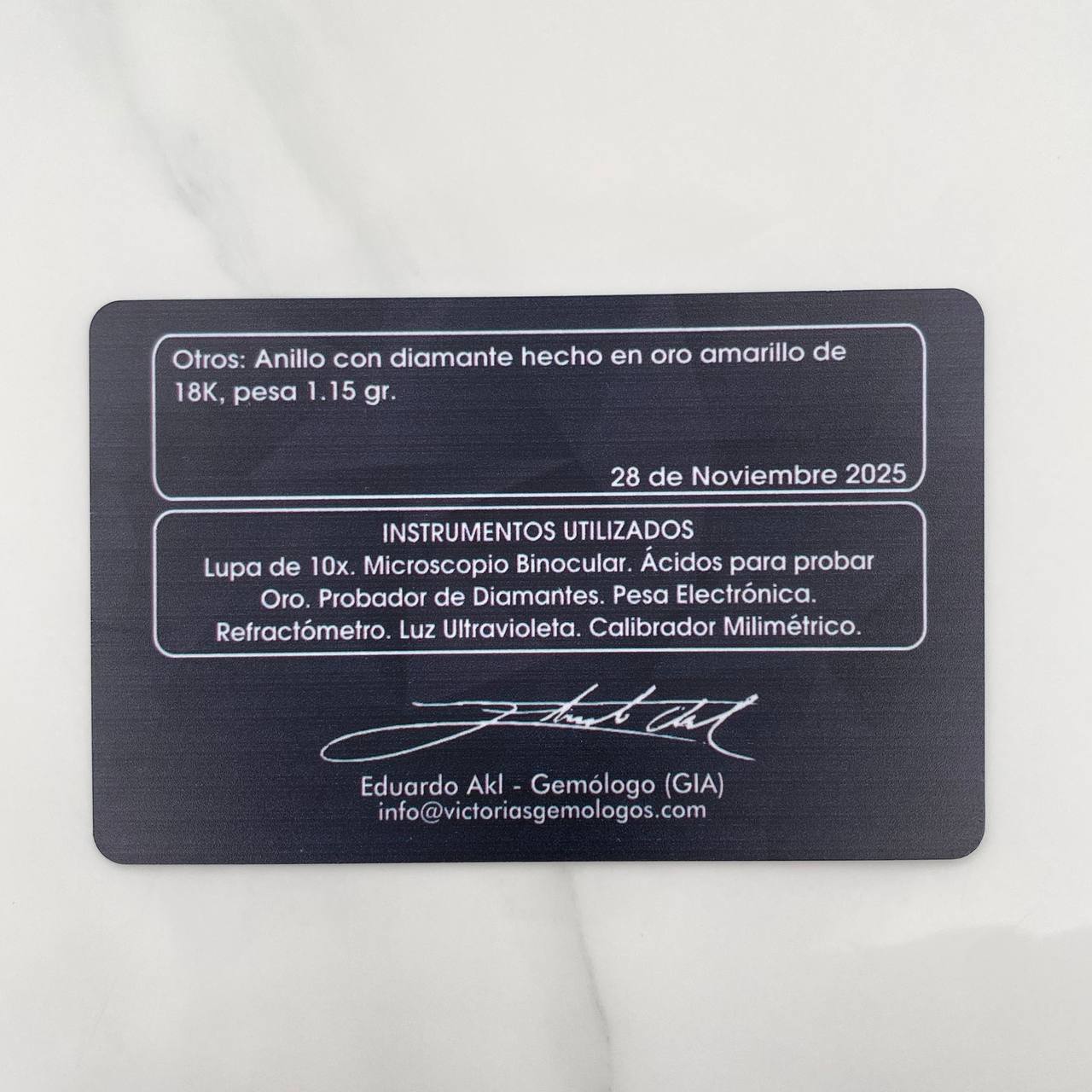 Anillo Solitario Diamantes 28Pts 1.15 g / T5 3/4 Oro Amarillo 18K - Image 6