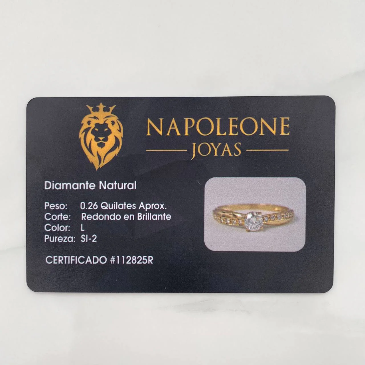 Anillo Solitario Diamantes 40 Pts 1.8 g / T7 1/2 Oro Amarillo 18K - Image 5