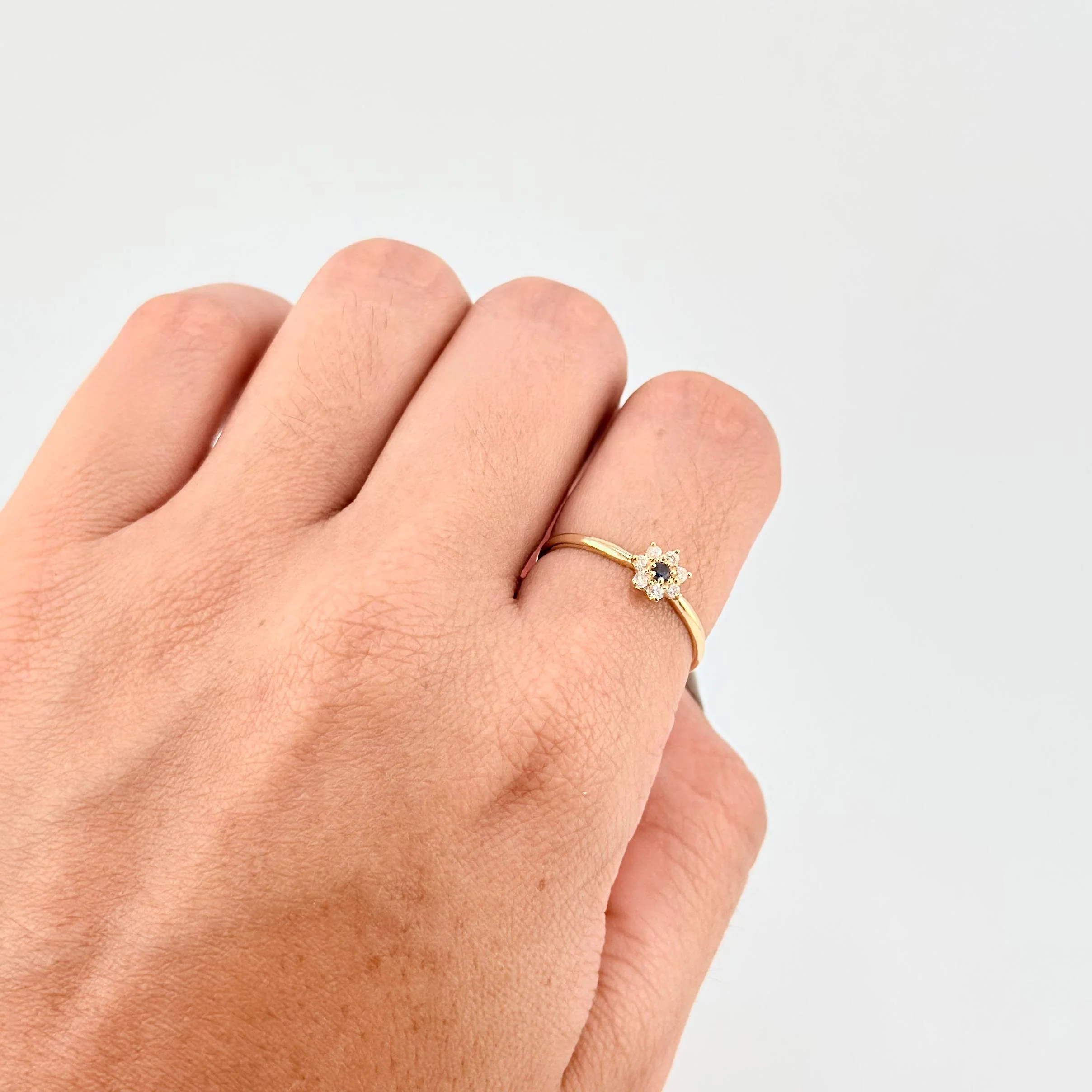Anillo Solitario Flor 7 Petalos 1.25g / T6 1/2 Oro Amarillo 18K - Image 4