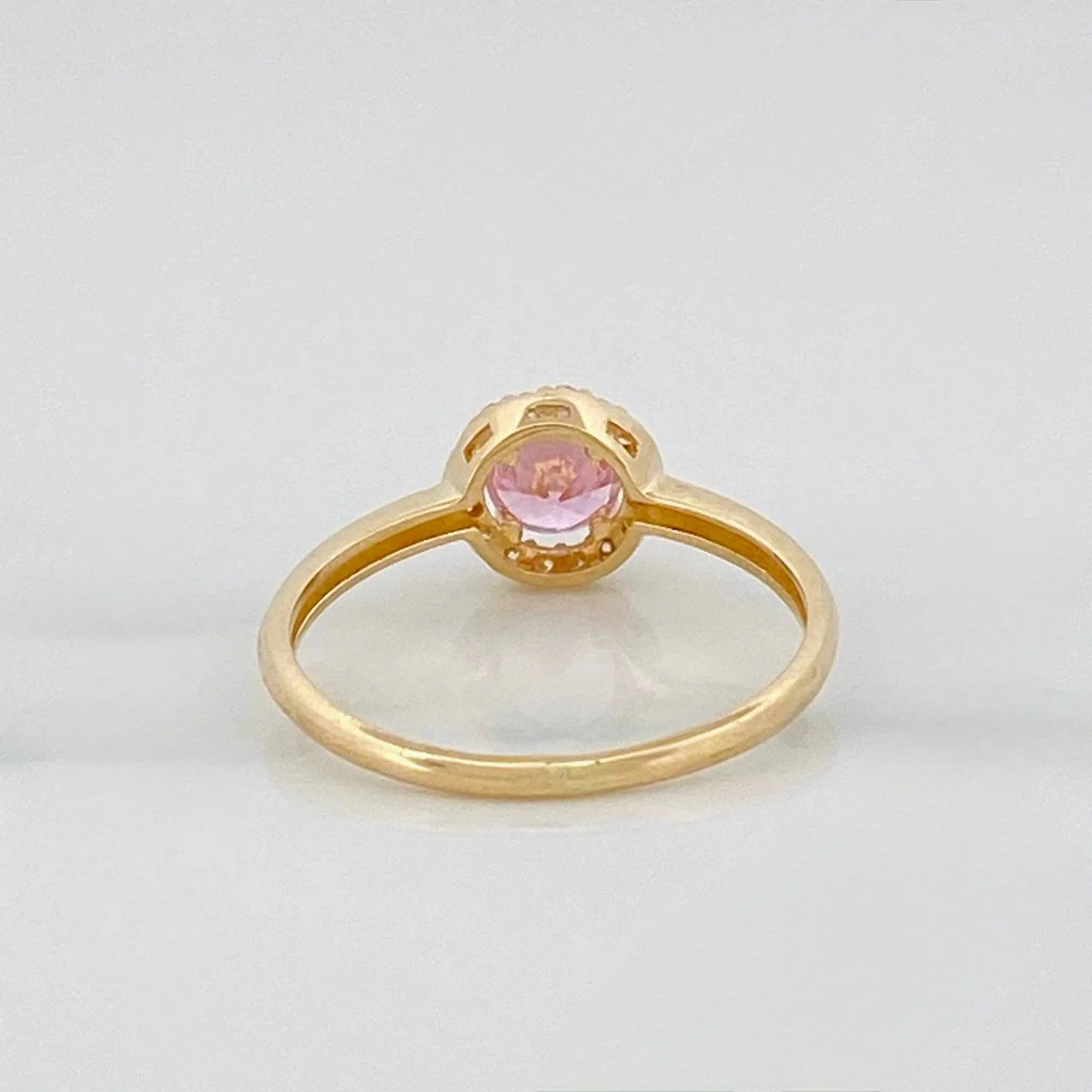 Anillo Flor Circular 1.7 g / T7 Oro Amarillo 18K - Image 3