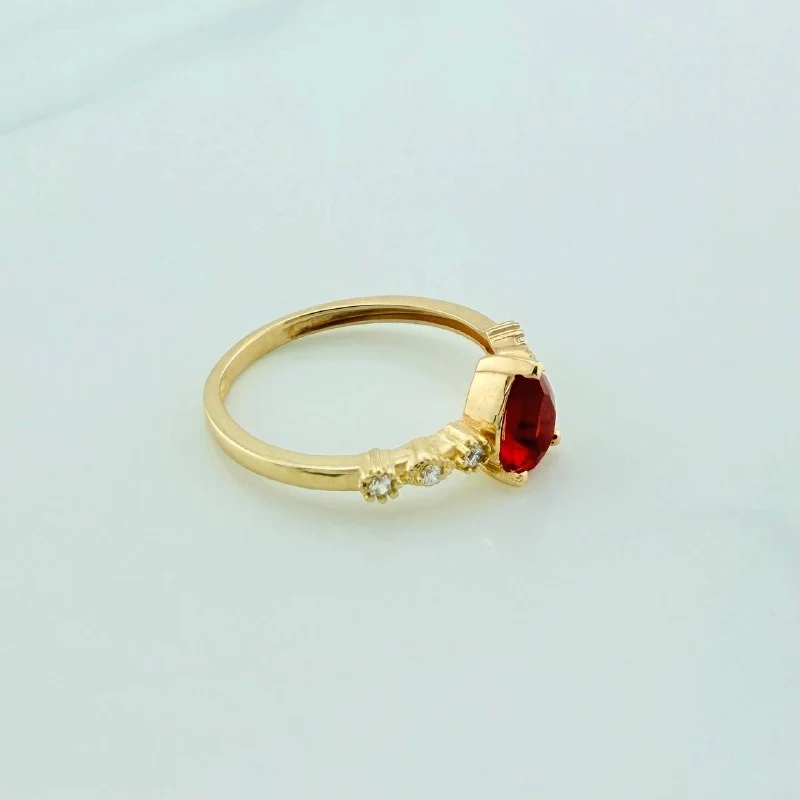 Anillo Solitario Gota 1.95 g / T5 3/4 Oro Amarillo 18K - Image 2