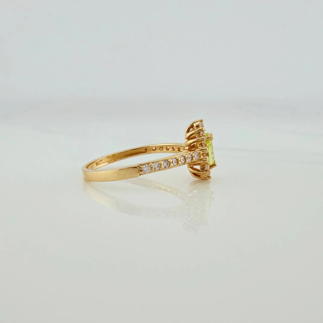 Anillo Solitario Halo Gota 2.25gr / T6 / Oro Amarillo 18K $ - Image 4