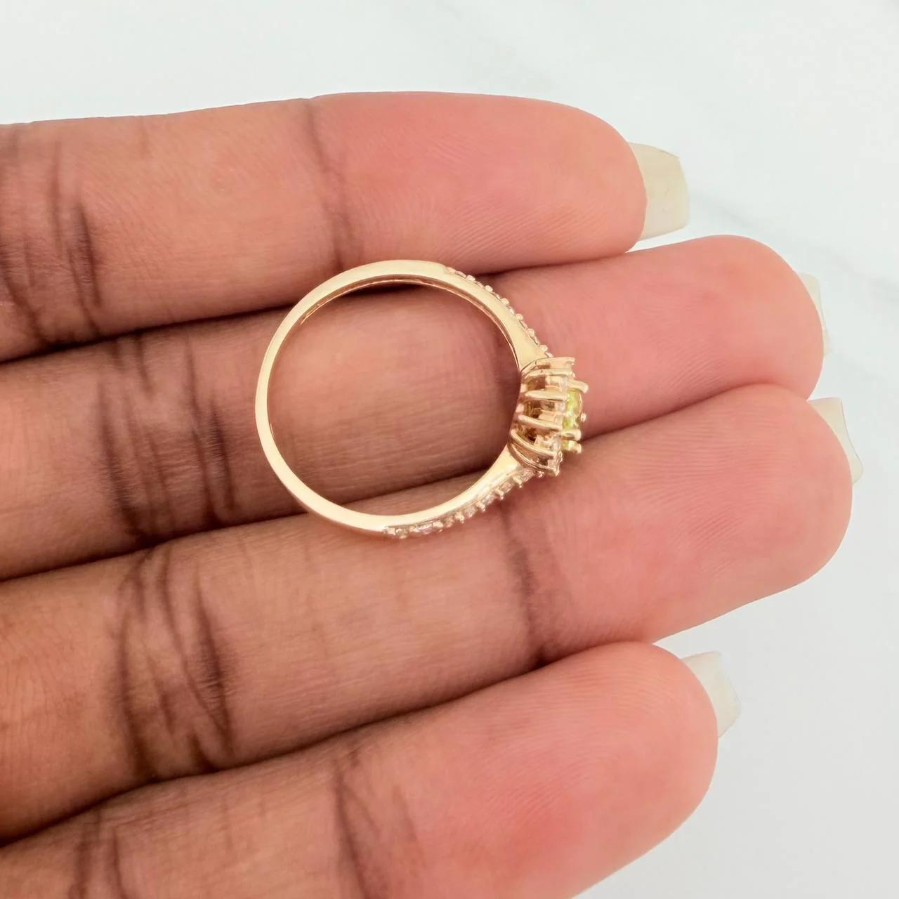 Anillo Solitario Halo Gota 2.25gr / T6 / Oro Amarillo 18K $ - Image 5