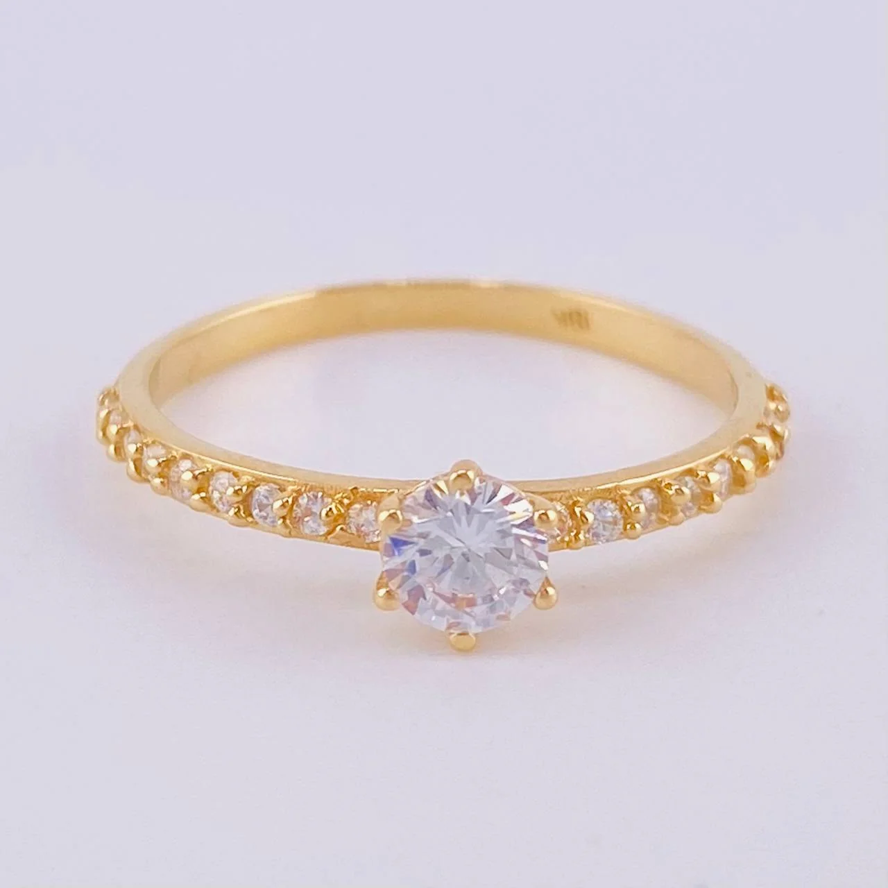Anillo Solitario Tupido 2.05 g / T6 3/4 Oro Amarillo 18K