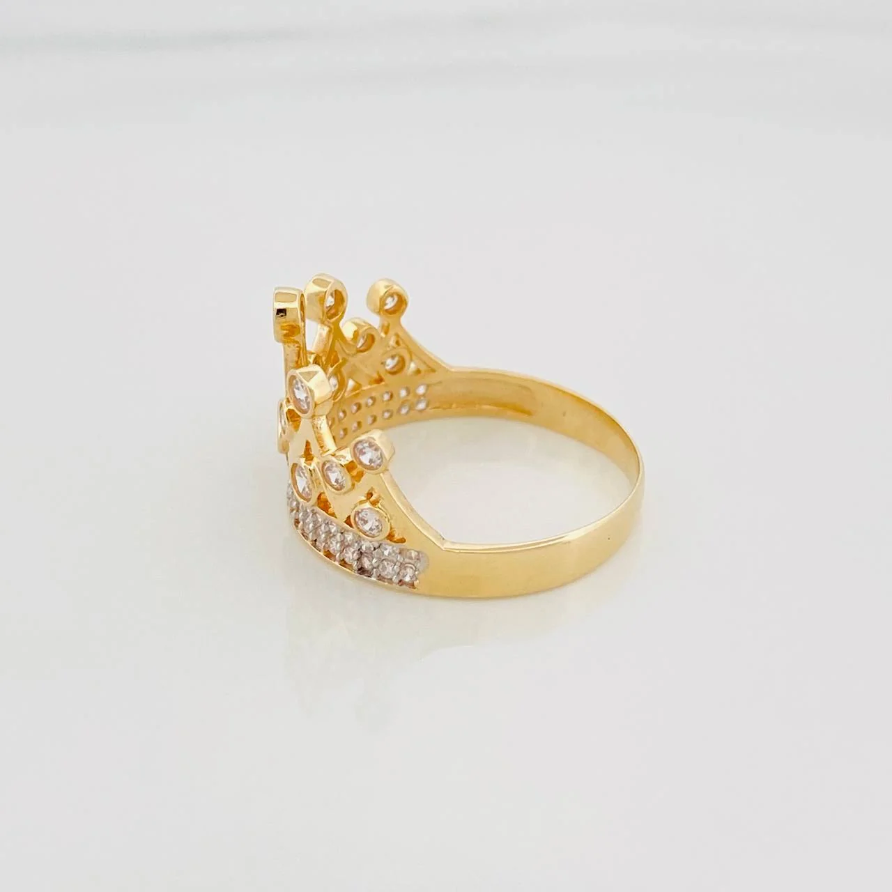 Anillo Tiara 3.3 g / T7 1/4 Dos Oros Amarillo Blanco 18K - Image 3