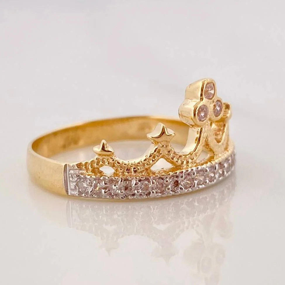 Anillo Tiara Real 2.85g / T8 Dos Oros Amarillo Blanco 18K - Image 3