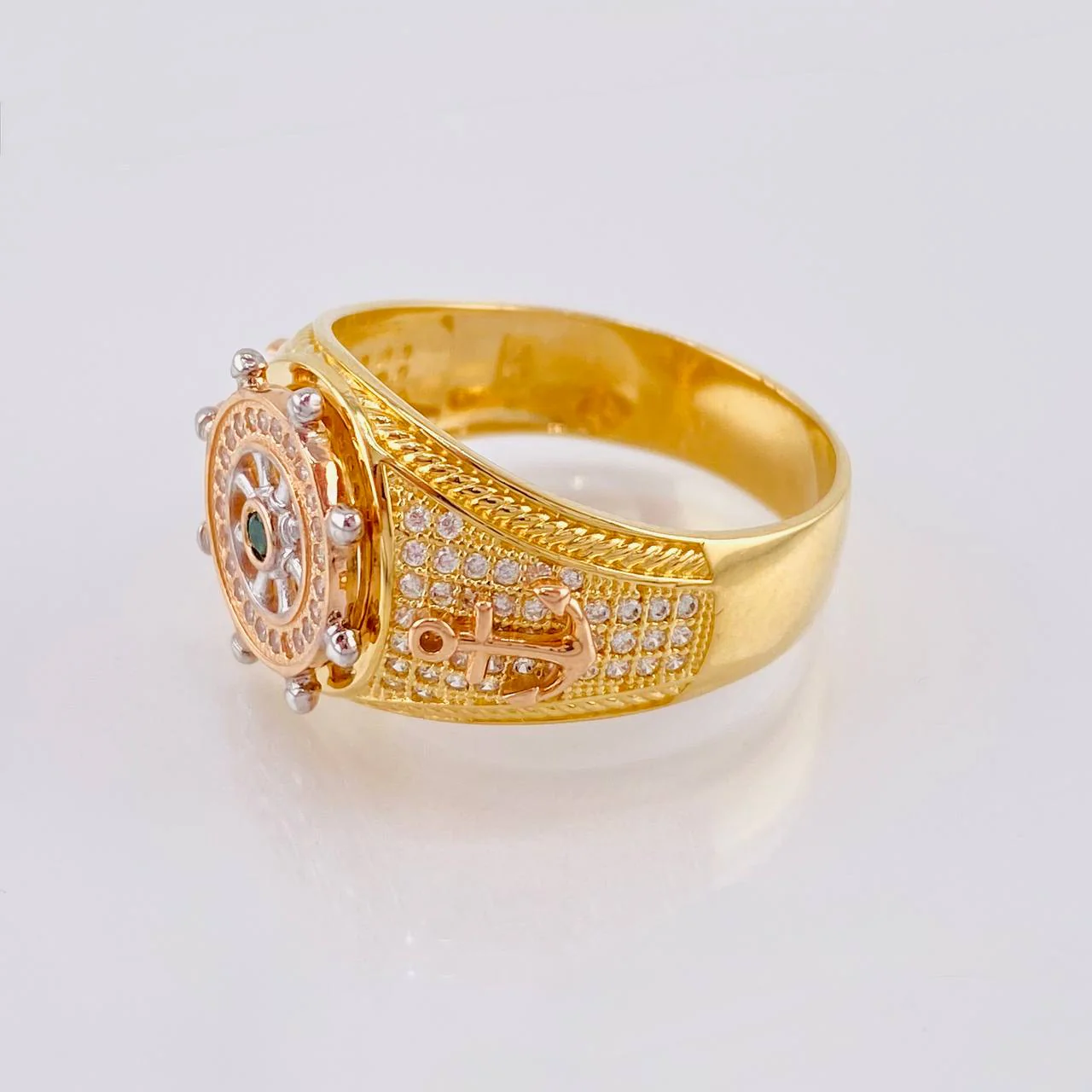 Anillo Timón Móvil 9.7 g / T11 1/4 Tres Oros 18K - Image 3