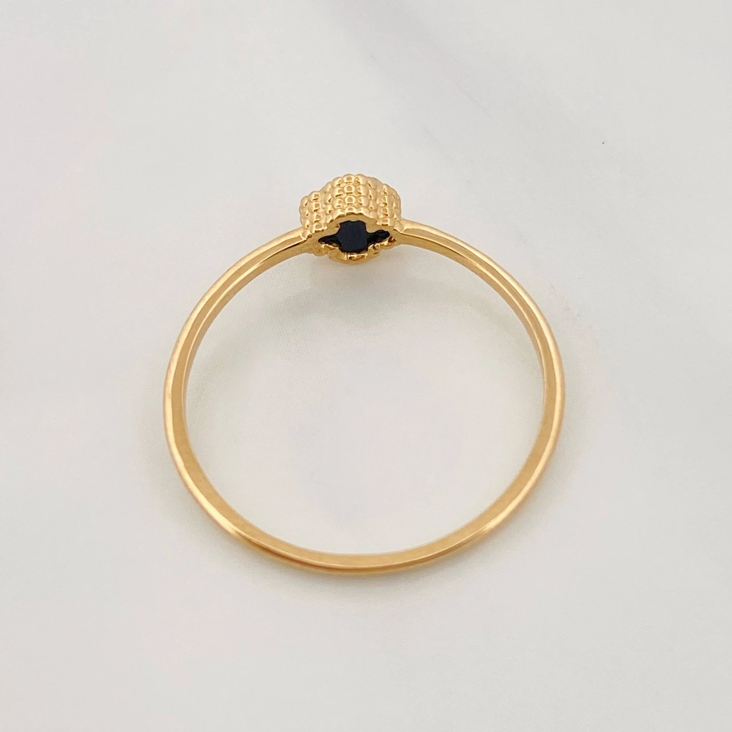 Anillo Trebol 1.25g / T7 3/4 Oro Amarillo 18K - Image 4