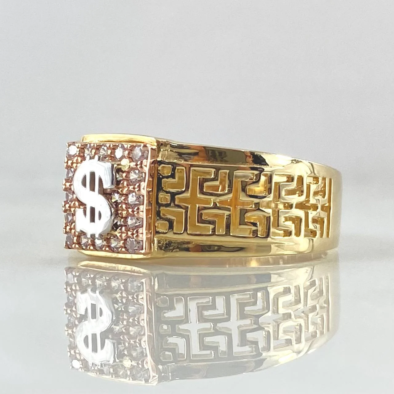 Anillo Tribal signo pesos 6.95g / T11 Tres Oros 18K - Image 2