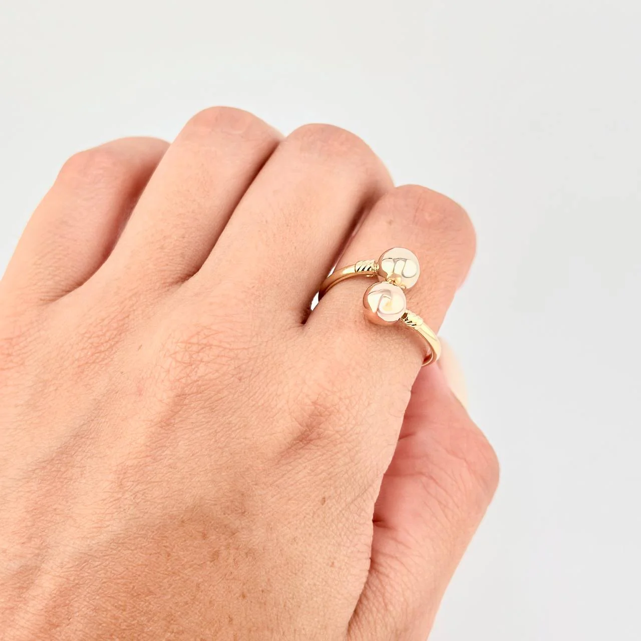 Anillo Tu Y Yo 1.6 g / T6 1/2 Tres Oros 18K - Image 4