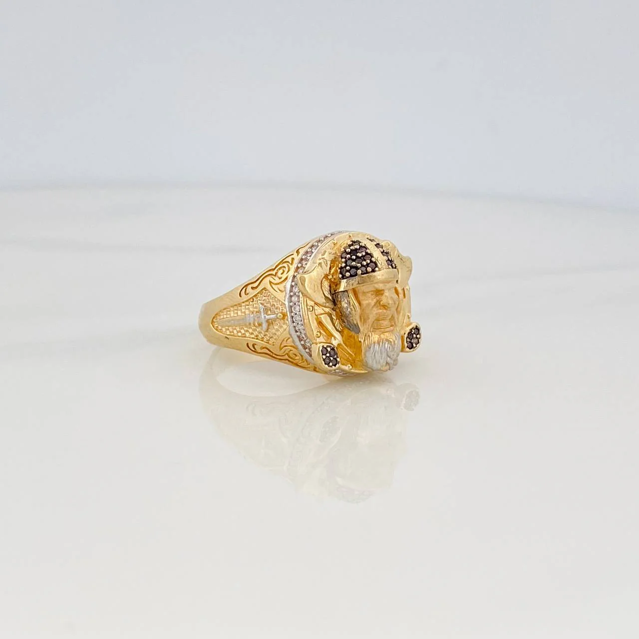 Anillo Vikingo 14g / T11 1/2 Tres Oros 18K - Image 2