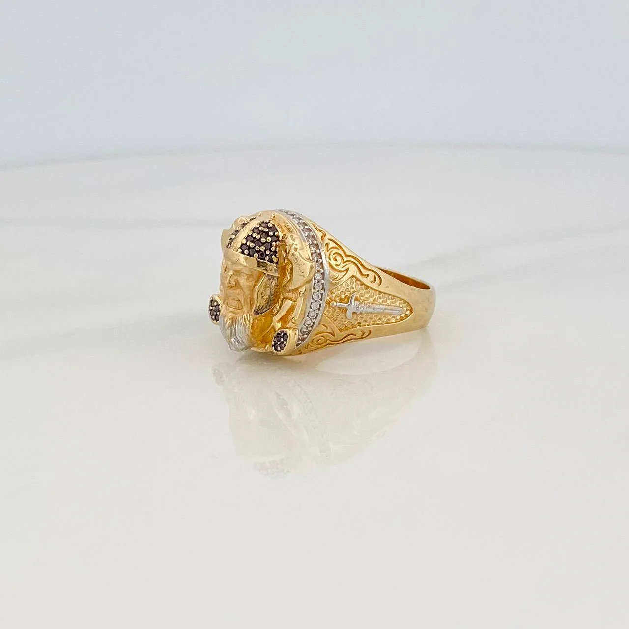 Anillo Vikingo 14g / T11 1/2 Tres Oros 18K - Image 3