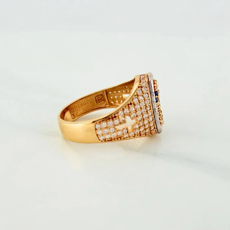 Anillo Virgen De Guadalupe 4.75 g / T6 3/4 Dos Oros Amarillo Blanco 18K - Image 4