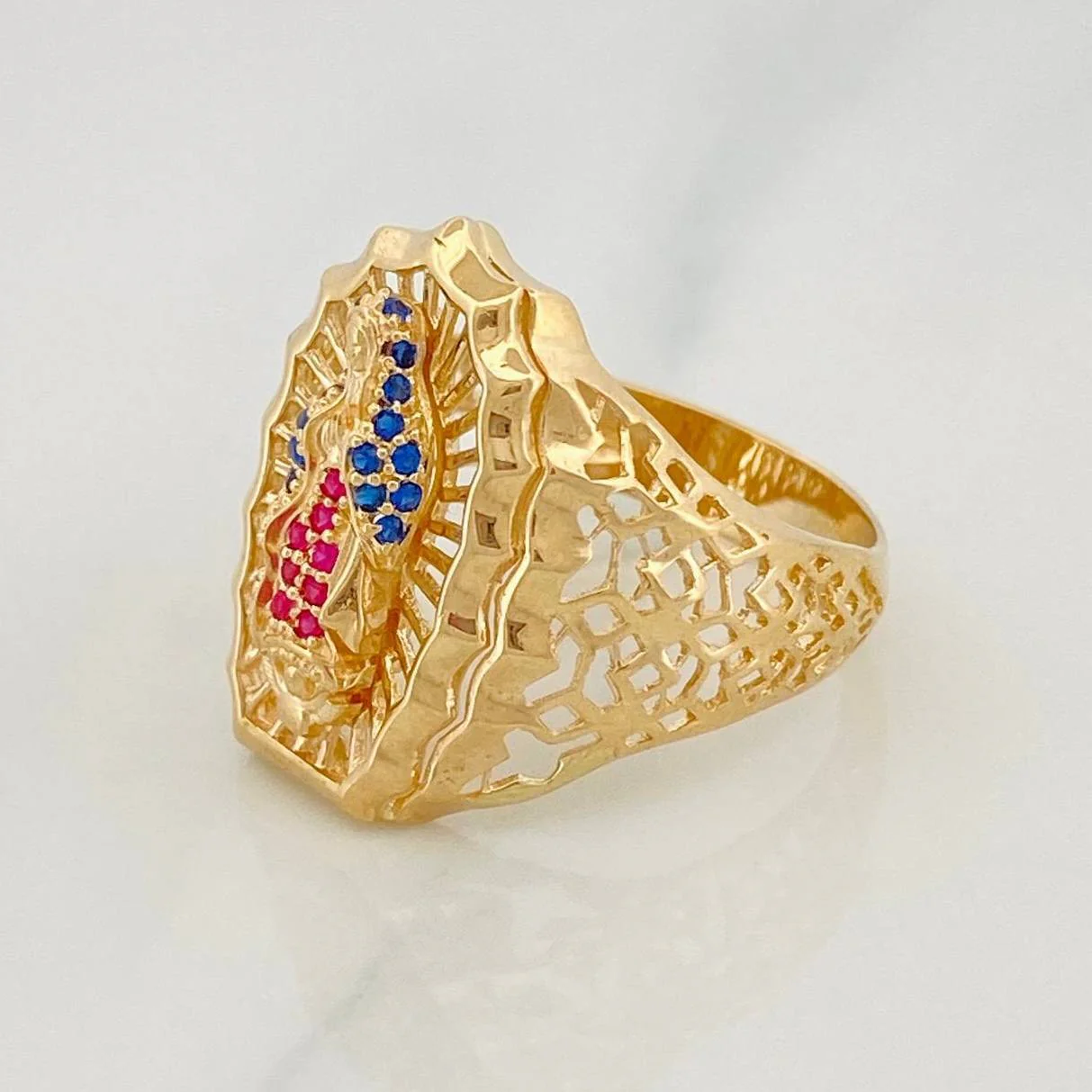 Anillo Virgen de Guadalupe 5.4g / T9 1/4 Oro Amarillo 18K - Image 2
