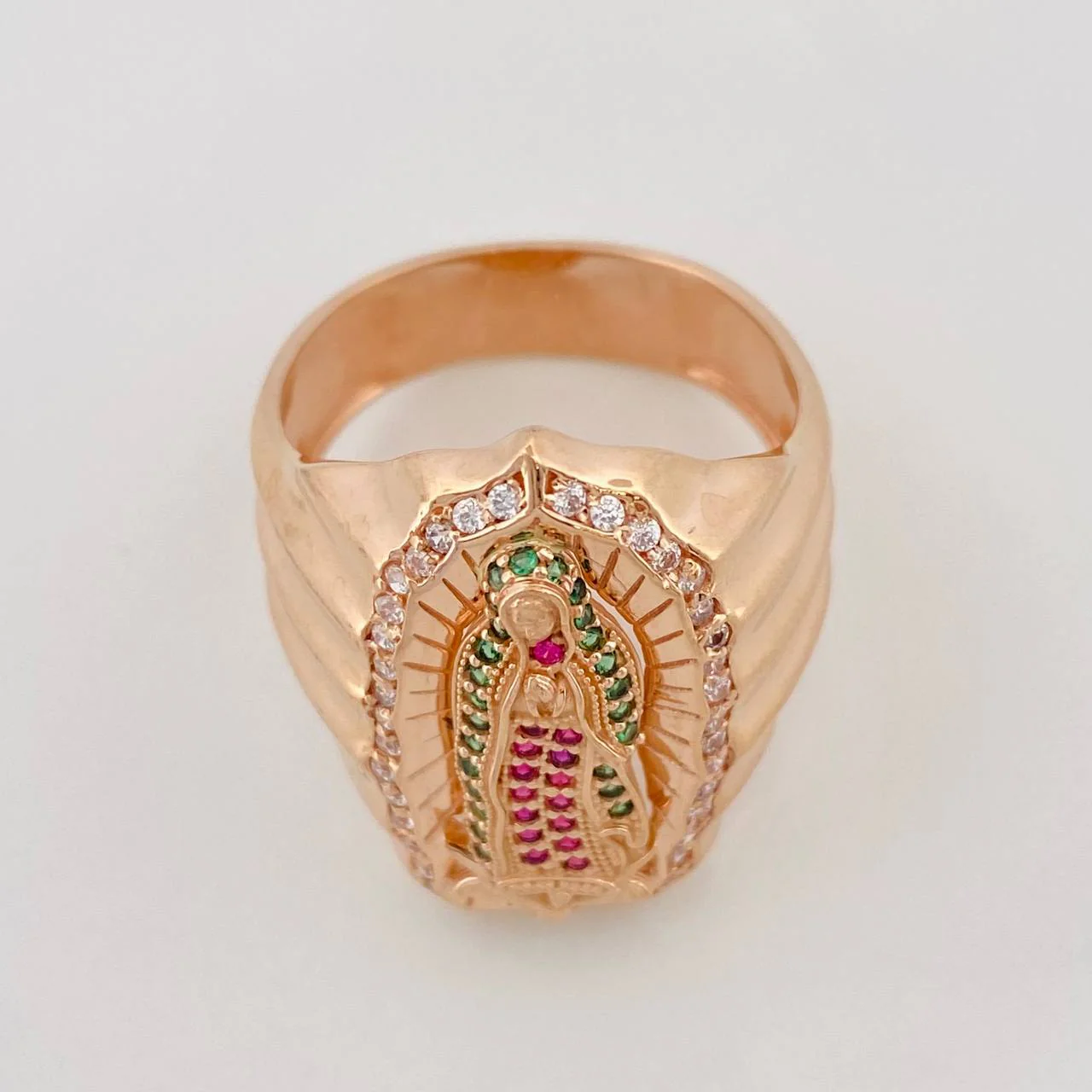 Anillo Virgen Guadalupe 10g / T11 1/2 Oro Rosa 18K - Image 3