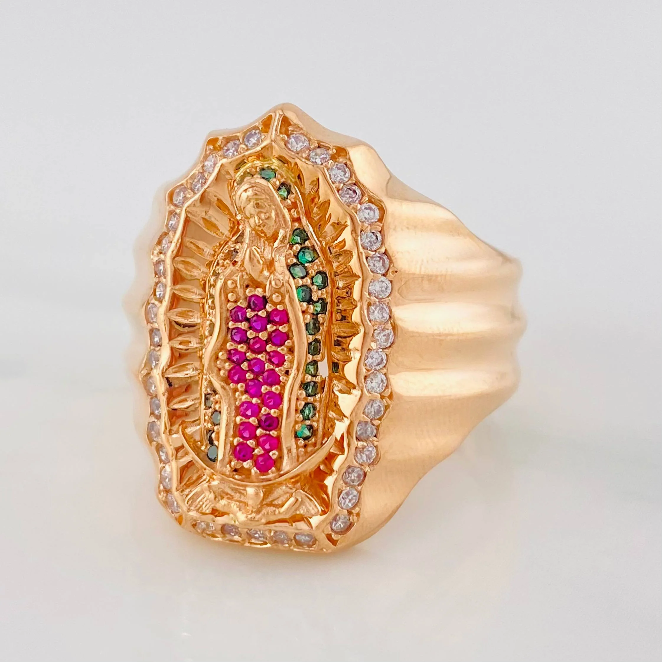 Anillo Virgen Guadalupe 13.6 g / T10 3/4 Oro Rosa 18K - Image 2