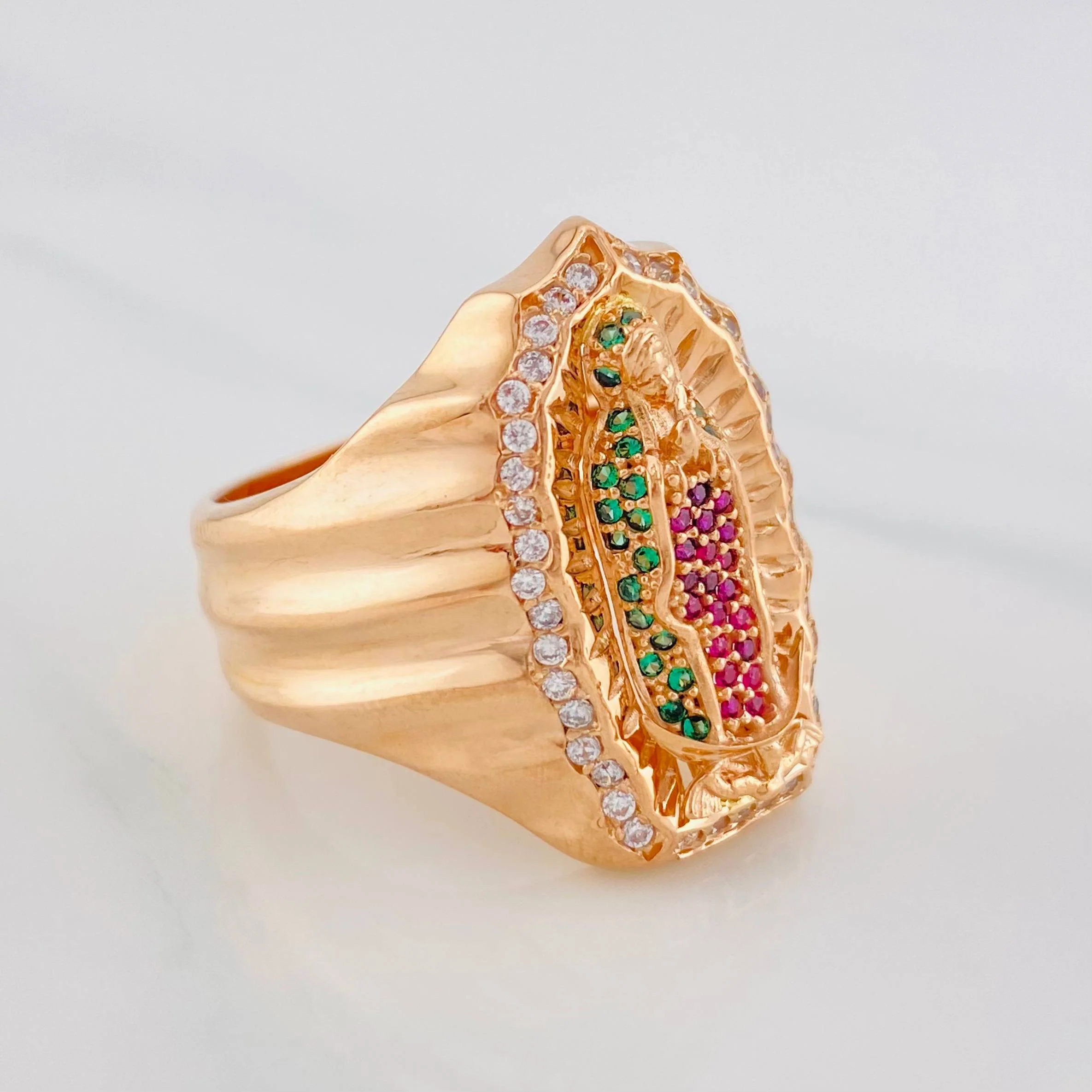 Anillo Virgen Guadalupe 13.6 g / T10 3/4 Oro Rosa 18K - Image 4