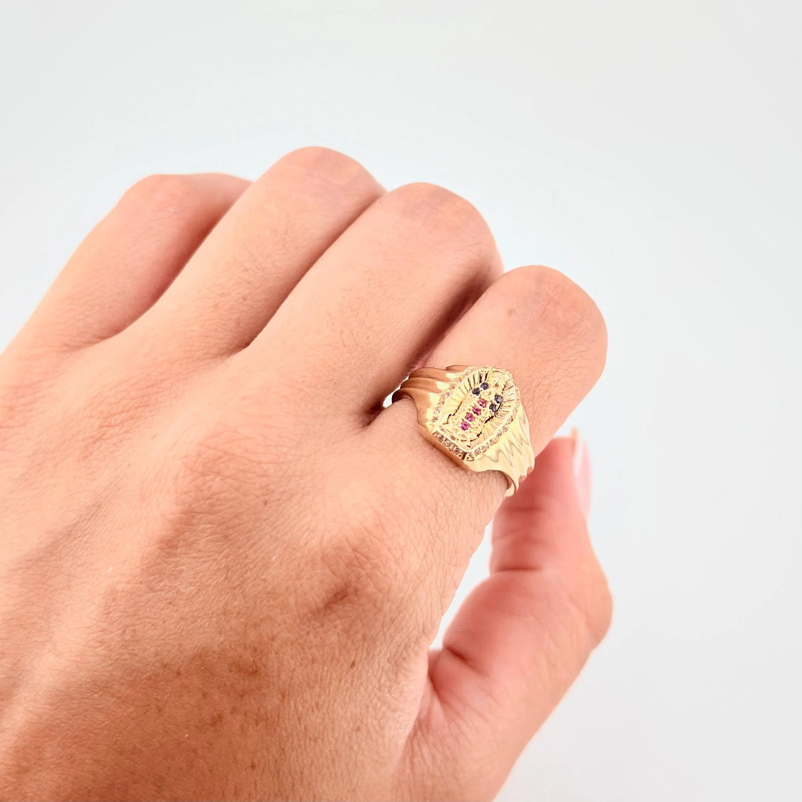 Anillo Virgen Guadalupe 4.55 g / T7 1/4 Oro Amarillo 18K - Image 4