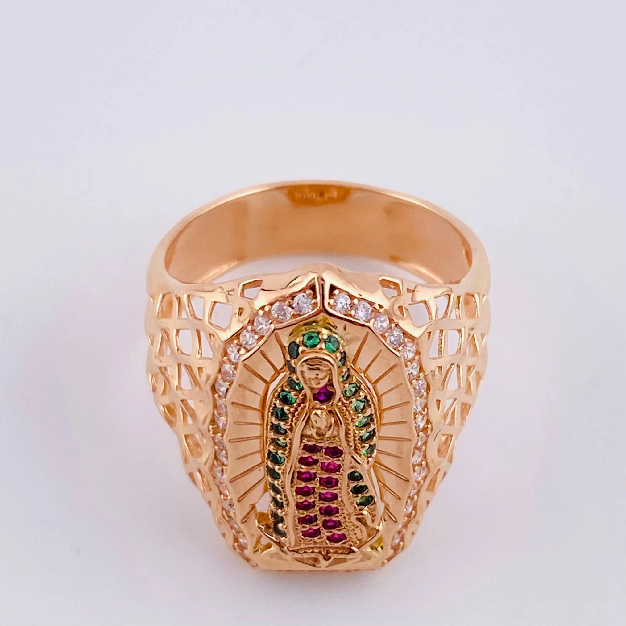 Anillo Virgen Guadalupe 7.7 g / T10 3/4 Oro Rosa 18K - Image 2
