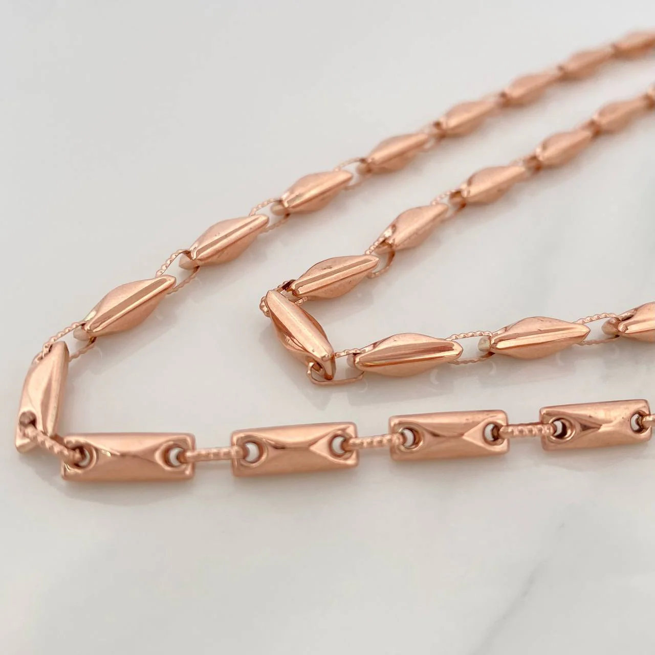 Cadena Rustica Barril Rombo 13.8g / 26 in / 3.65mm Oro Rosa 18K $ - Image 4