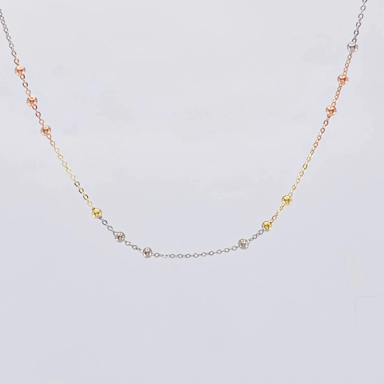 Cadena Aro Seguido Bolas 1.55g / 16 in / 18mm Tres Oros 18K - Image 2