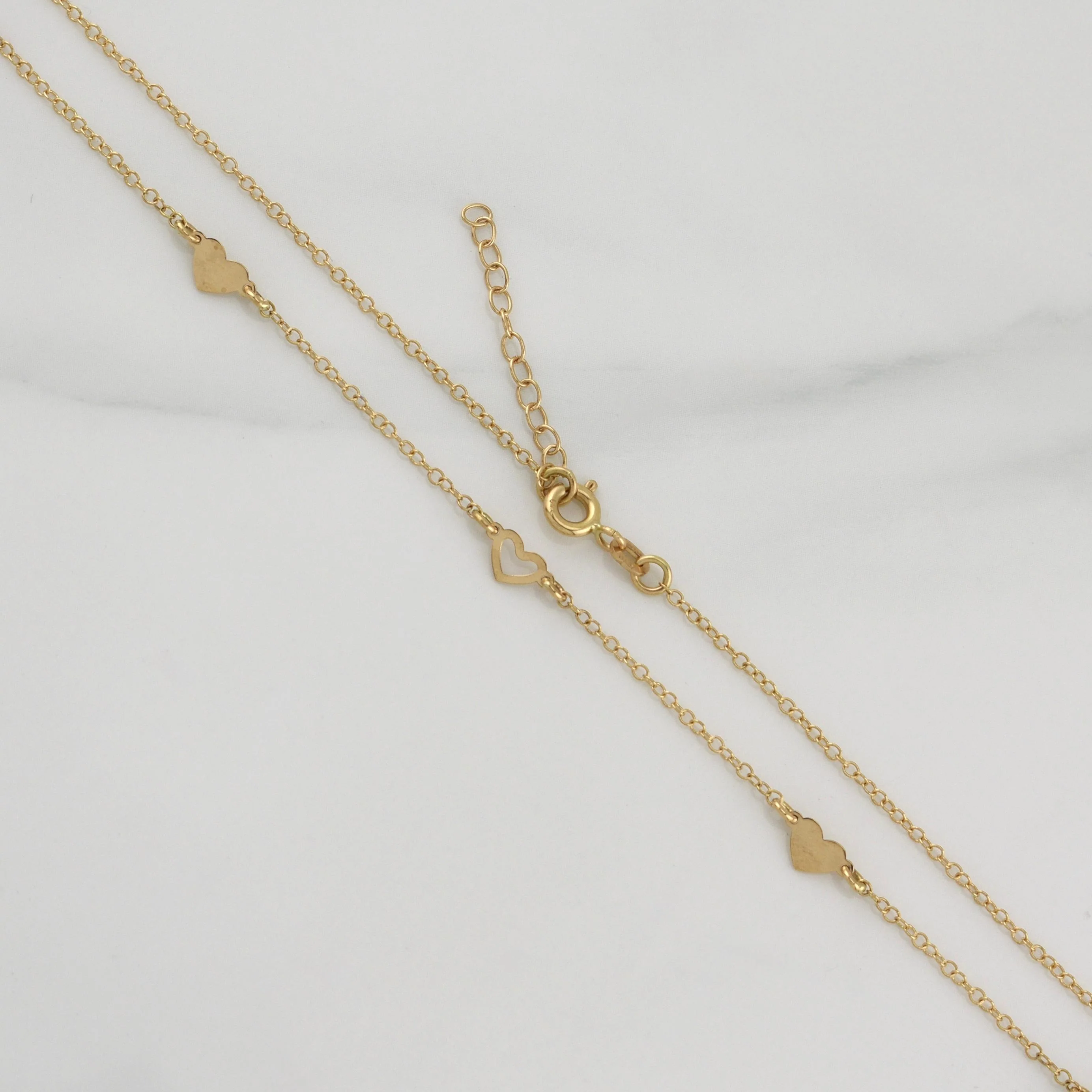 Cadena Aro Seguido Corazones 2.15g / 18 in / 1.4mm Oro Amarillo +4 18K ! - Image 3