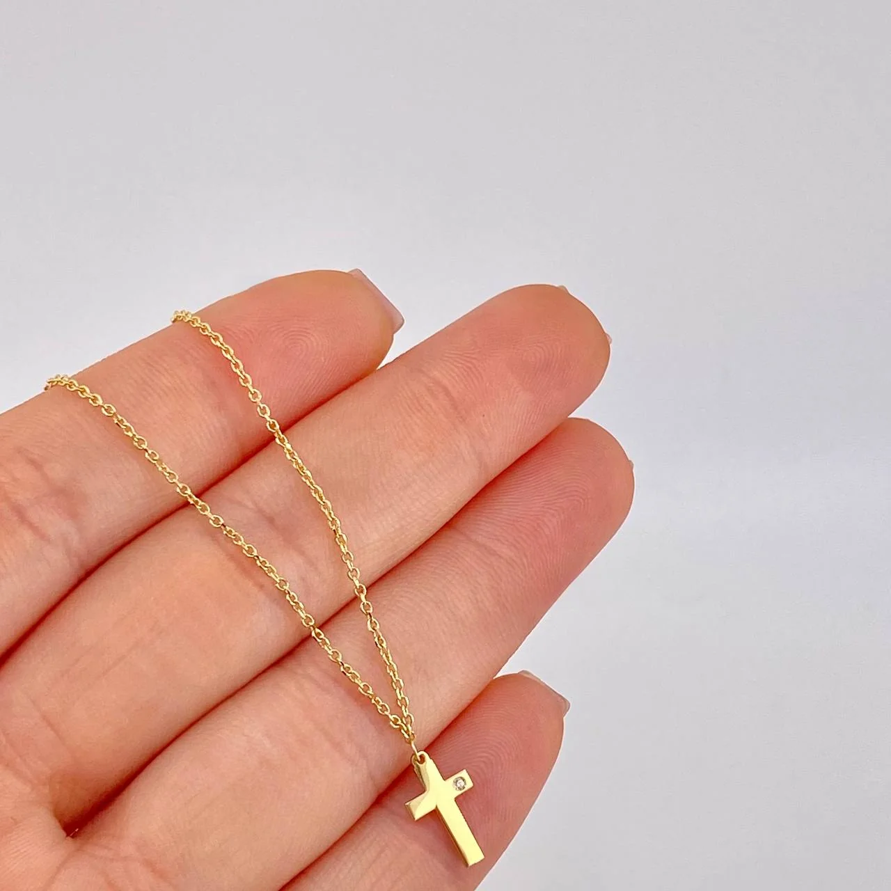 Cadena Aro Seguido Cruz 2.75g / 20 in / 1.05mm Oro Amarillo 18K - Image 5