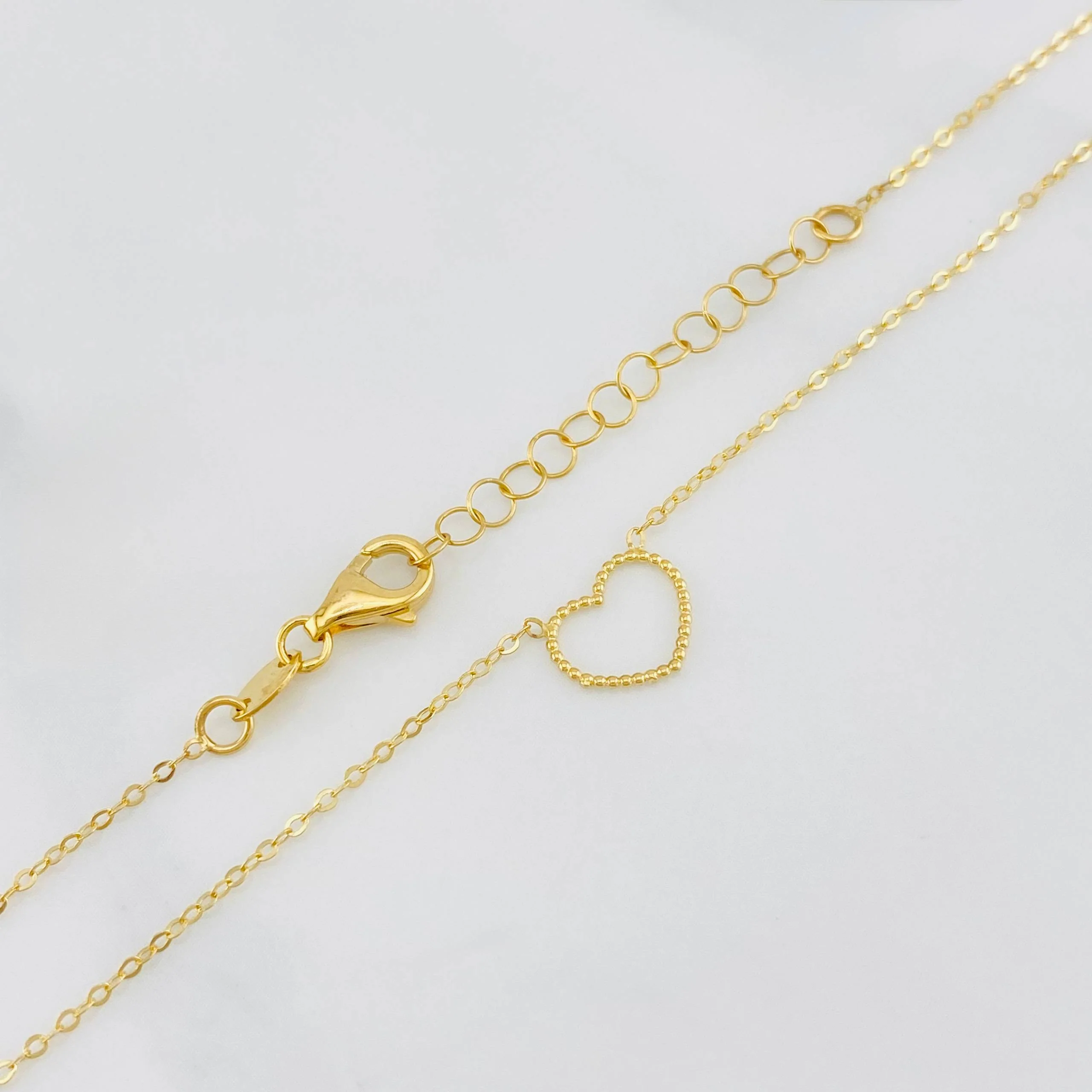 Cadena Aro seguido silueta corazón 1.3g / 18 in / 1mm Oro Amarillo 18K - Image 2