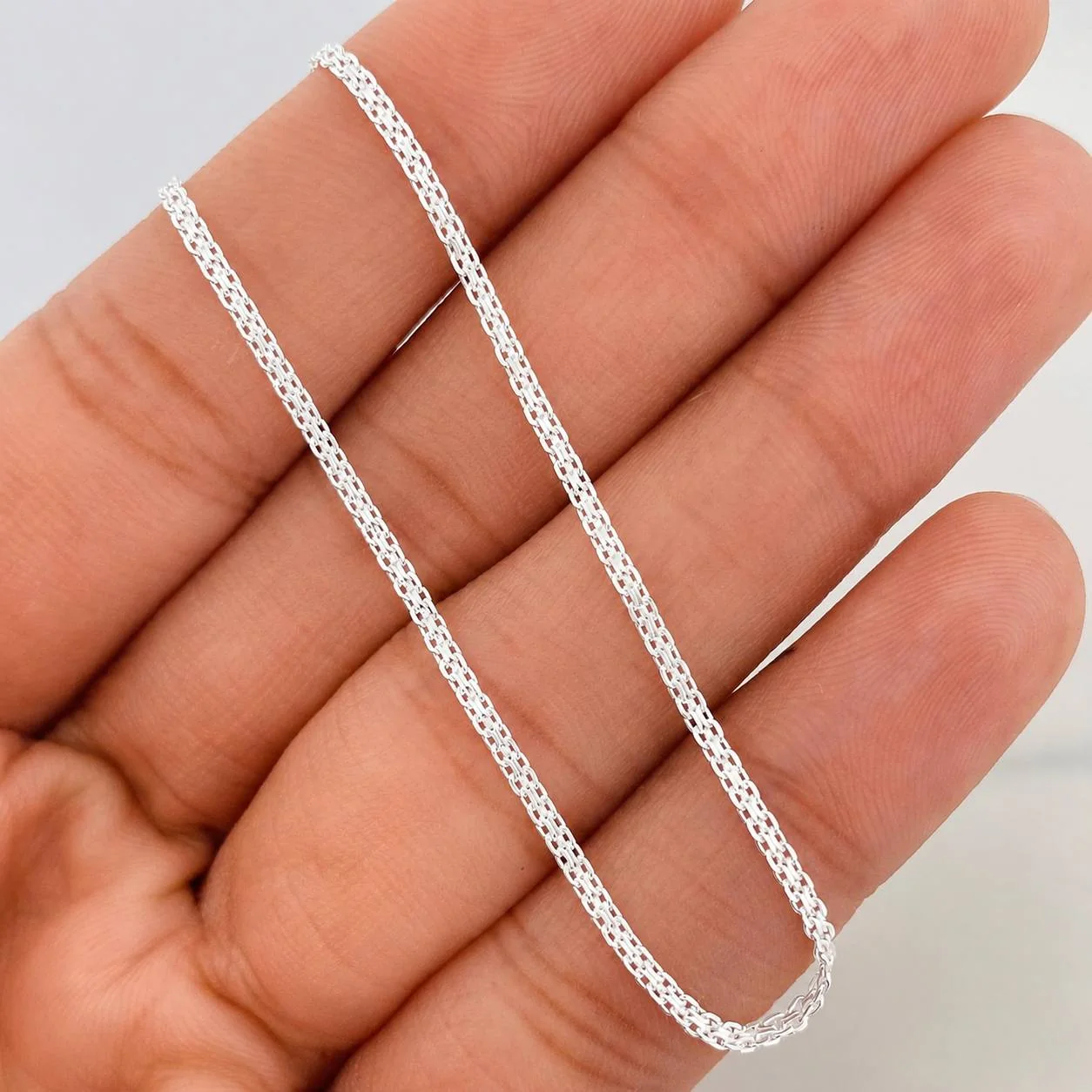 Cadena China 2.25 g / 17 3/4 in / 1.36 mm Plata 925 - Image 4