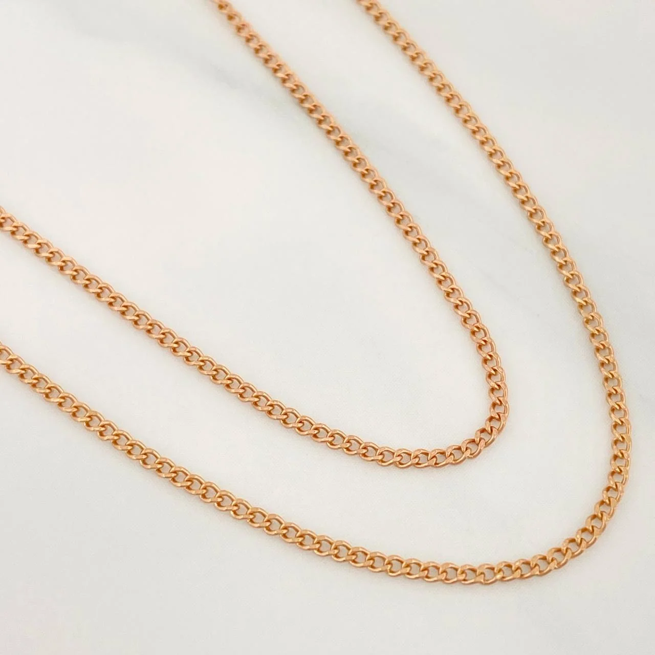 Cadena Cubana 1.45 g / 23 1/2 in / 1.2 mm Oro Rosa 18K - Image 3