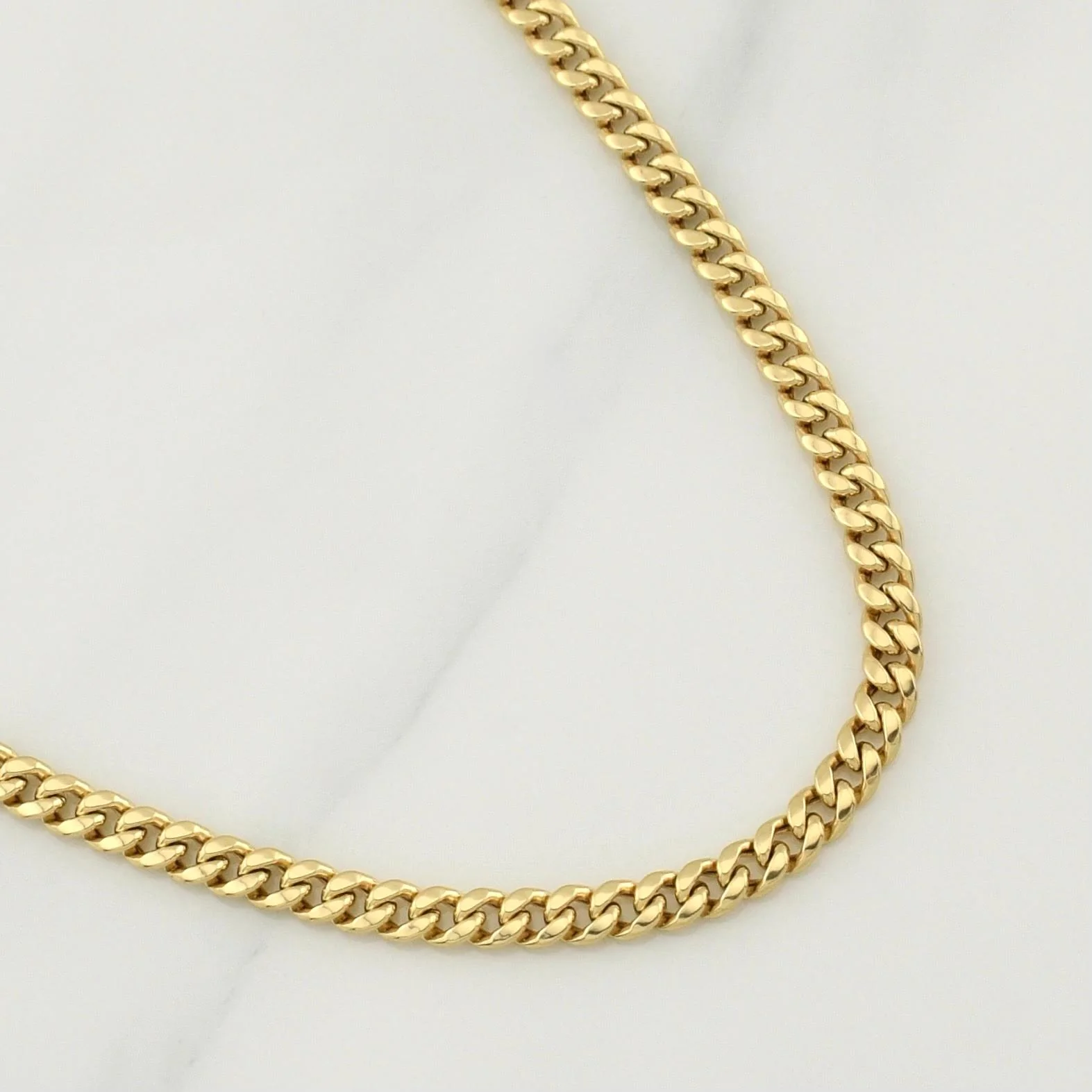 Cadena Cubana 11.15gr / 24 in / 4.5mm Oro Amarillo +3 18K !
