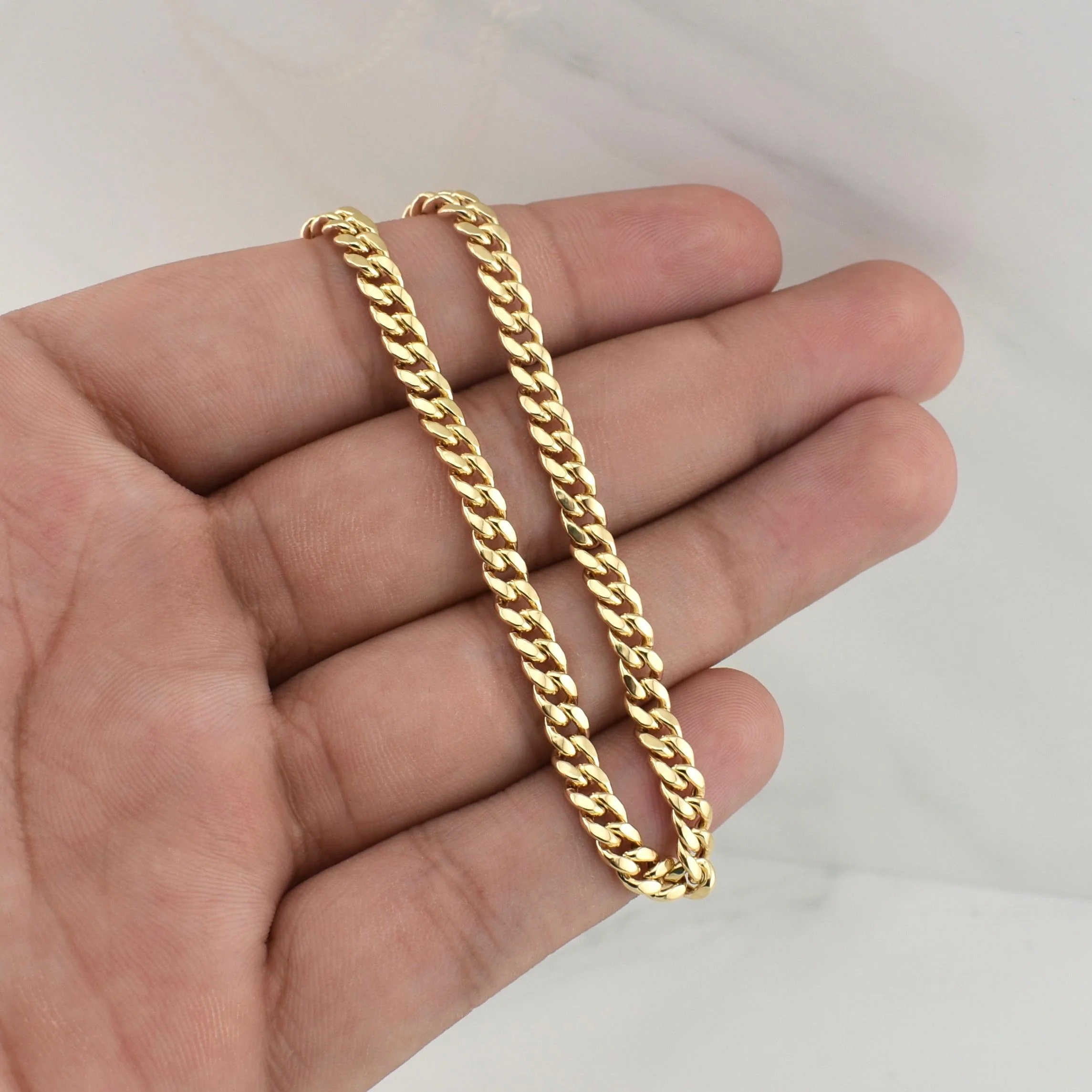 Cadena Cubana 11.15gr / 24 in / 4.5mm Oro Amarillo +3 18K ! - Image 4