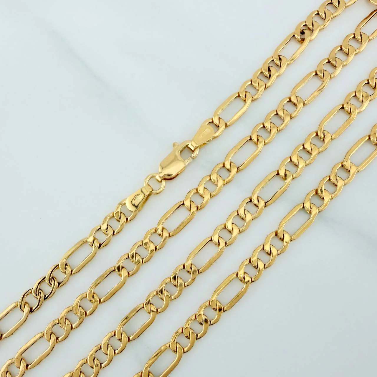 Cadena Figaro 7.95gr / 23 1/2 in / 4mm Oro Amarillo +1 18K % - Image 3