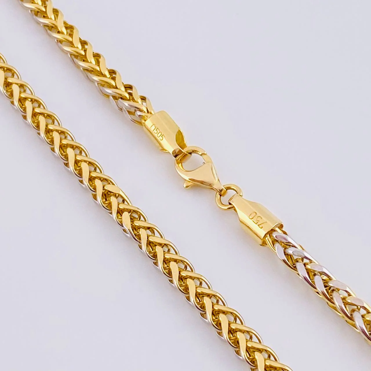 Cadena Franco 19.1g / 26 in / 3.5mm Dos Oros Amarillo Blanco 18K - Image 3