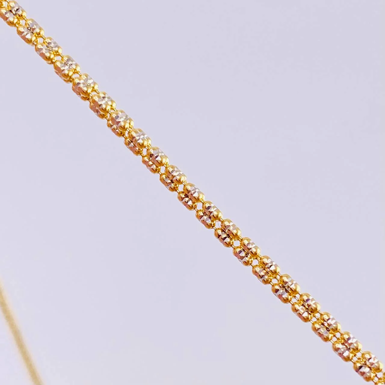 Cadena Ice 12.25 g / 23 3/4 in / 2.4 mm Dos Oros Amarillo Blanco 18K - Image 4