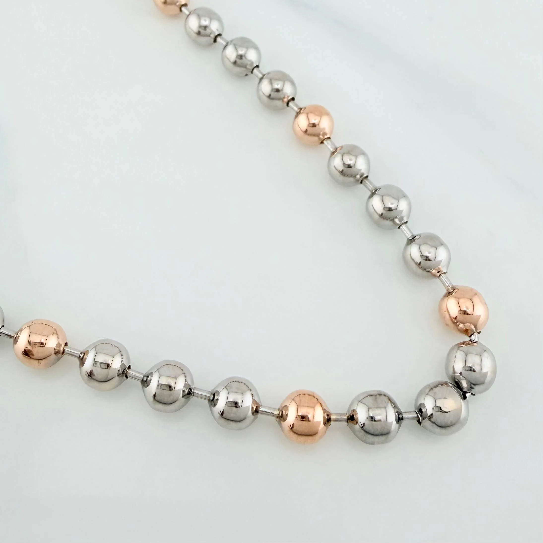 Cadena Militar 29.75 g / 23 1/2 in / 5 mm Dos Oros Blanco Rosa 18K