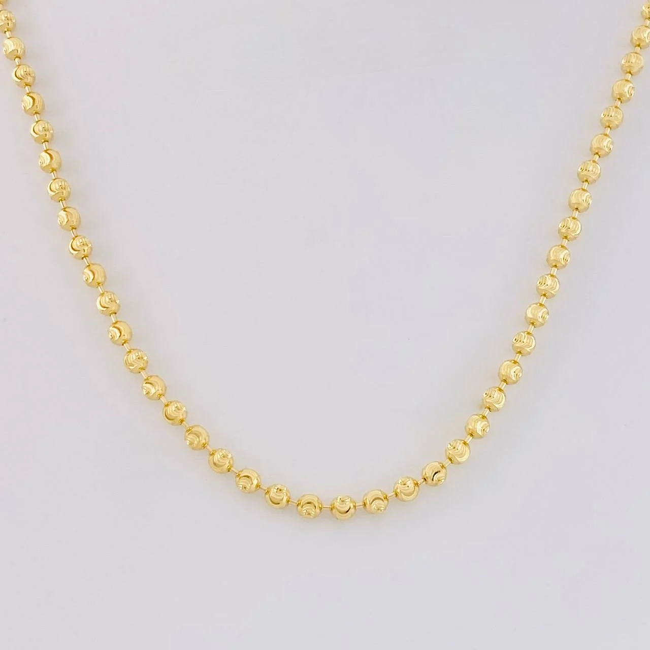 Cadena Militar Diamantada Media Luna 12.55g / 24 in / 2.4mm Oro Amarillo 18K